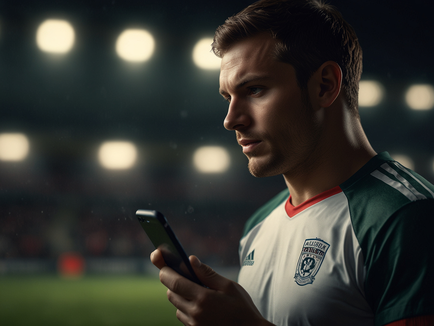Athlete with smartphone banner